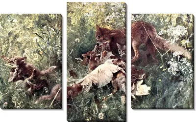 Картина Лисье семейство (Fox family)