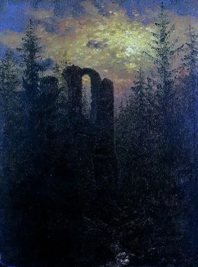 Картина Руины в лунном свете (Ruins in the Moonshine, Cloisterruin Altzella)