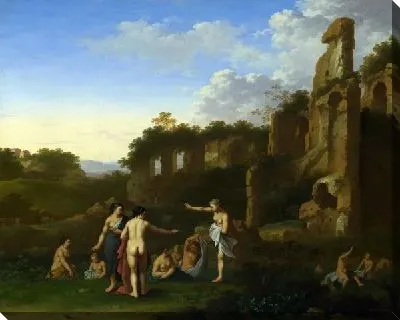 Картина Женщины купаются (Women bathing in a Landscape)