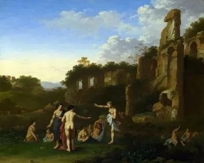 Картина Женщины купаются (Women bathing in a Landscape)