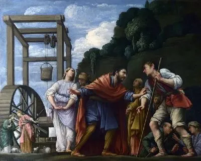 Картина Моисей защищает дочерей Джефро (Moses defending the Daughters of Jethro)