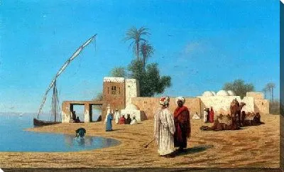 Картина Село на берегах Нила (The village on the banks of the Nile)