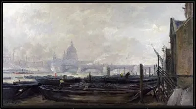 Картина Пейзаж с лодками (Landscape with boats)