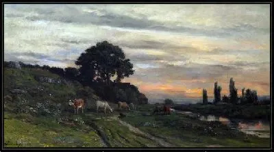 Картина Пейзаж с коровами (Landscape with Cows)