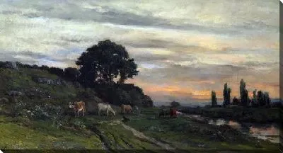 Картина Пейзаж с коровами (Landscape with Cows)