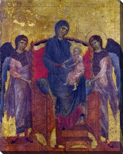Картина Мадонна с Младенцем на троне с двумя ангелами (The Virgin and Child Enthroned with Two Angels)