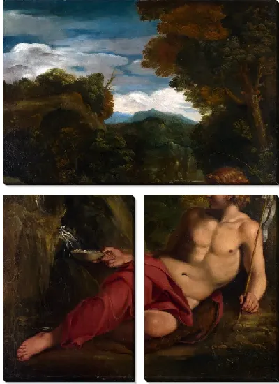 Модульная картина Святой Иоанн Креститель в пустыне (Saint John the Baptist seated in the Wilderness)