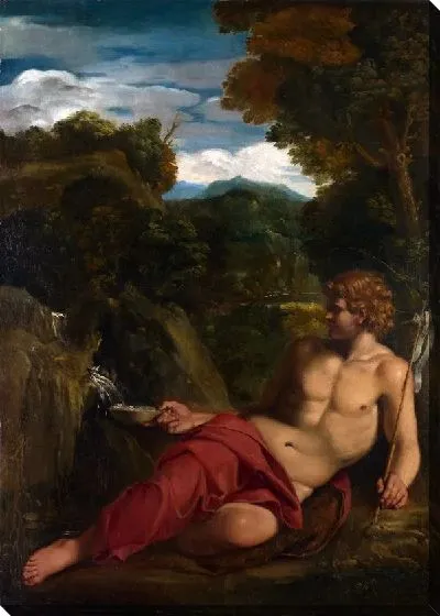 Картина маслом Святой Иоанн Креститель в пустыне (Saint John the Baptist seated in the Wilderness)