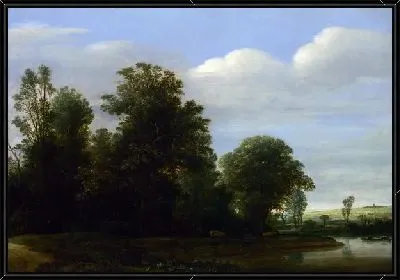 Картина Пейзаж с рекой возле леса (A Landscape with a River by a Wood)