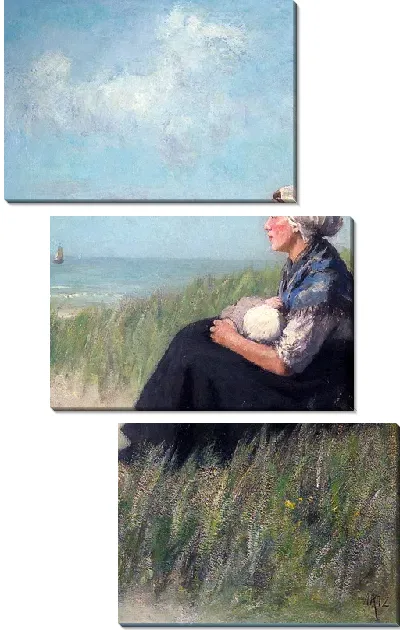 Модульная картина Мать и дитя в дюнах (Mother and Child in the Dunes)