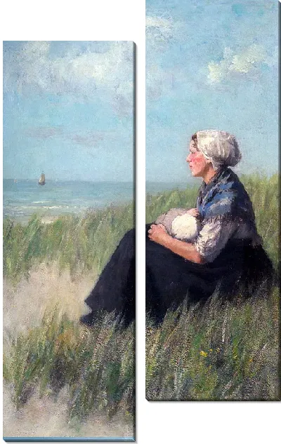 Модульная картина Мать и дитя в дюнах (Mother and Child in the Dunes)