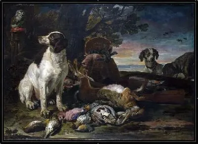 Картина Мертвые птицы и собаки (Dead Birds and Game with Gun Dogs and a Little Owl)