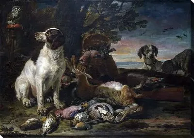 Картина Мертвые птицы и собаки (Dead Birds and Game with Gun Dogs and a Little Owl)