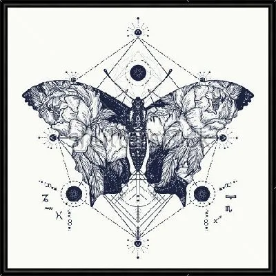 Двойная экспозиция - бабочка и цвет