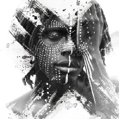 Плакат Двойная экспозиция - африканский мужчина