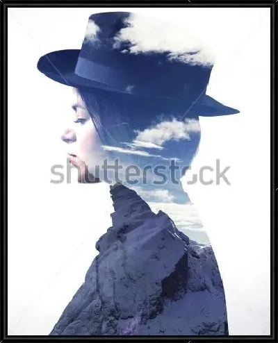 Картина Двойная экспозиция - девушка и горы