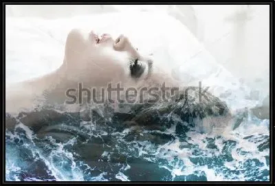 Картина Двойная экспозиция - девушка и вода