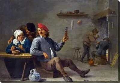 Человек держащий стакан и старуха с трубкой (A Man holding a Glass and an Old Woman lighting a Pipe)