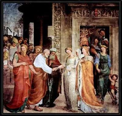 Помолвка Марии с Иосифом (Scene - grinding of Mary to Joseph)