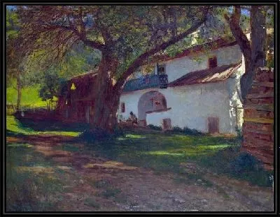 Картина Белый дом среди деревьев (A White House among Trees)