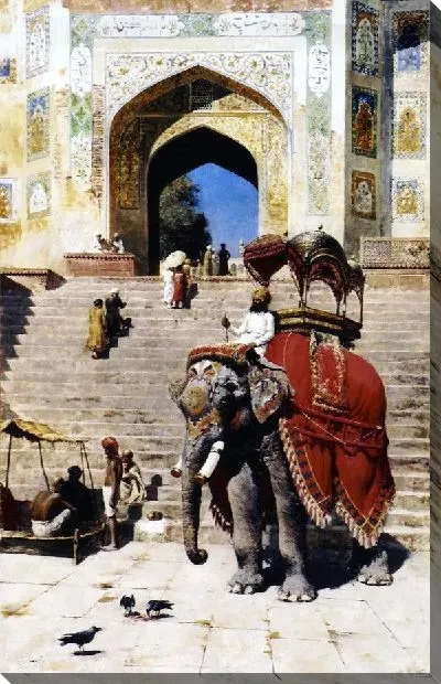 Картина Королевский слон в воротах Джами Масджид, Матхура (Королевский слон в ворота Джами Масджид, Матхура)