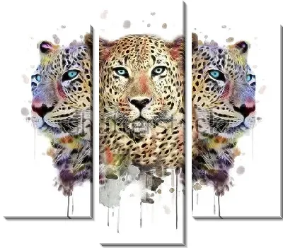 Модульная картина Леопарды