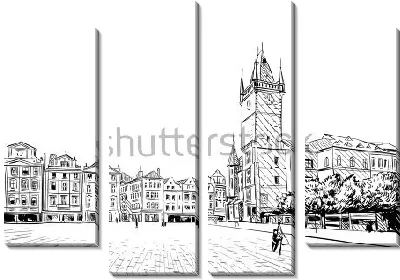 Модульная картина Прага, вид на Собор Святого Вита