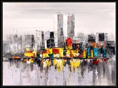 Панорама Нью-Йорка с отражением