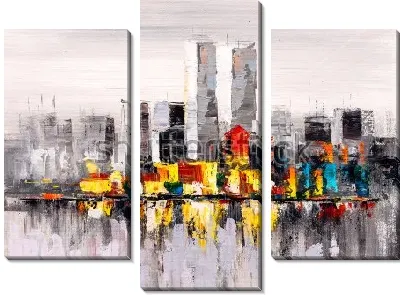 Панорама Нью-Йорка с отражением