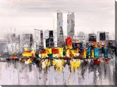 Панорама Нью-Йорка с отражением