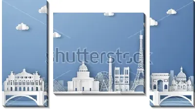Модульная картина Достопримечательности Парижа