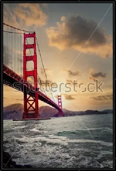 Картина Сан-Франциско - мост Золотые Ворота на закате 