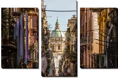 Модульная картина Палермо - вид на церковь Сан-Маттео