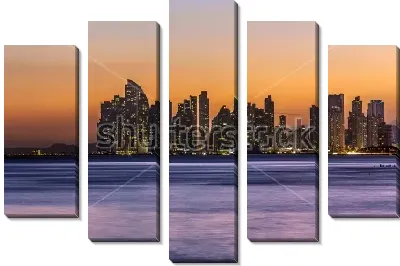 Модульная картина Панама-Сити на закате