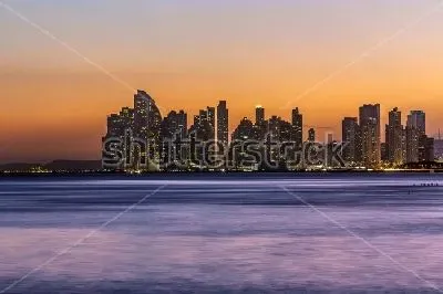 Плакат Панама-Сити на закате