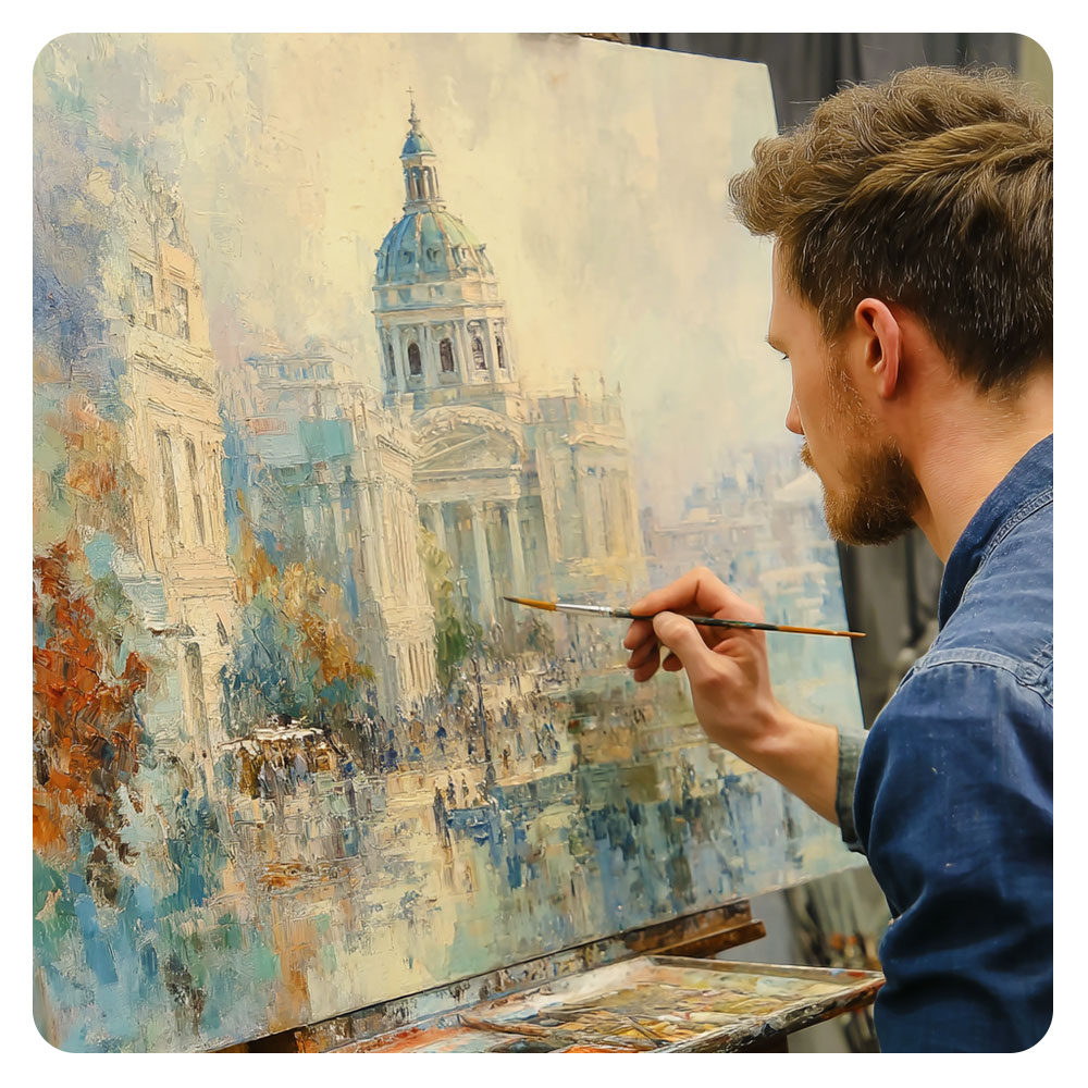 Уровни прорисовок маслом