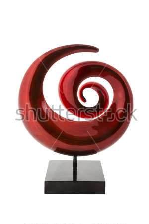 Картина Ярко-красная ваза в форме спирали 
