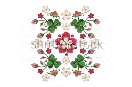 Картина Цветочный узор с цветами и листьями красного клевера 