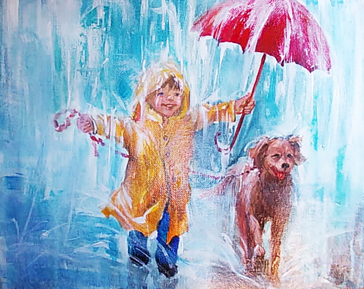 Картина Прогулка под дождем 