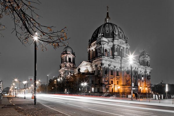 Постер Берлинский кафедральный собор ночью 