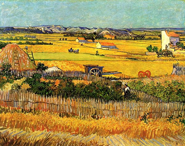 Картина Урожай в Ла-Кро (Harvest at La Crau) Ван Гог Винсент