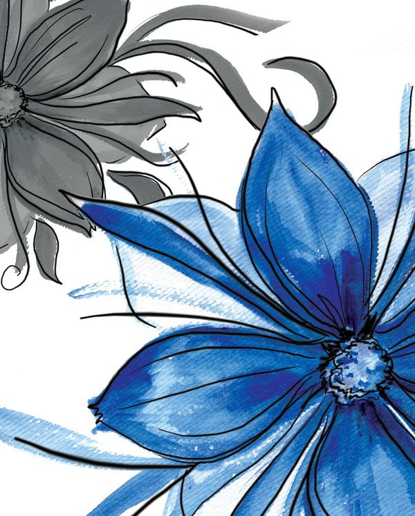 Постер Синие цветы на стену купить от 290 рублей в арт-галерее DasArt