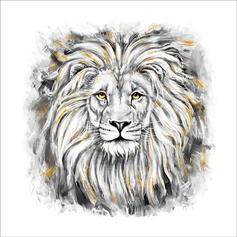 Рисунок белого льва
