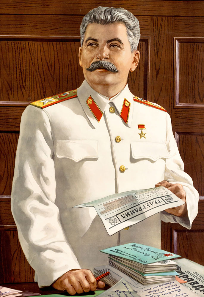 Постер Сталин с телеграммой на стену купить от 290 рублей в арт-галерее DasArt