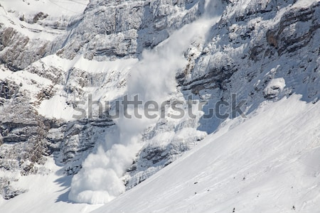 Постер Сход лавины с горы Зентис в Швейцарских Альпах  