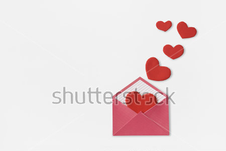Картина Любовное письмо с вылетающими сердечками 