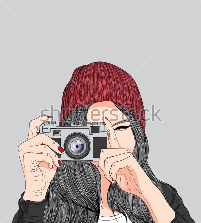 Картина маслом Девушка с фотокамерой  
