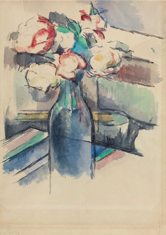 Постер Розы в бутылке (1900-1904) Сезанн Поль