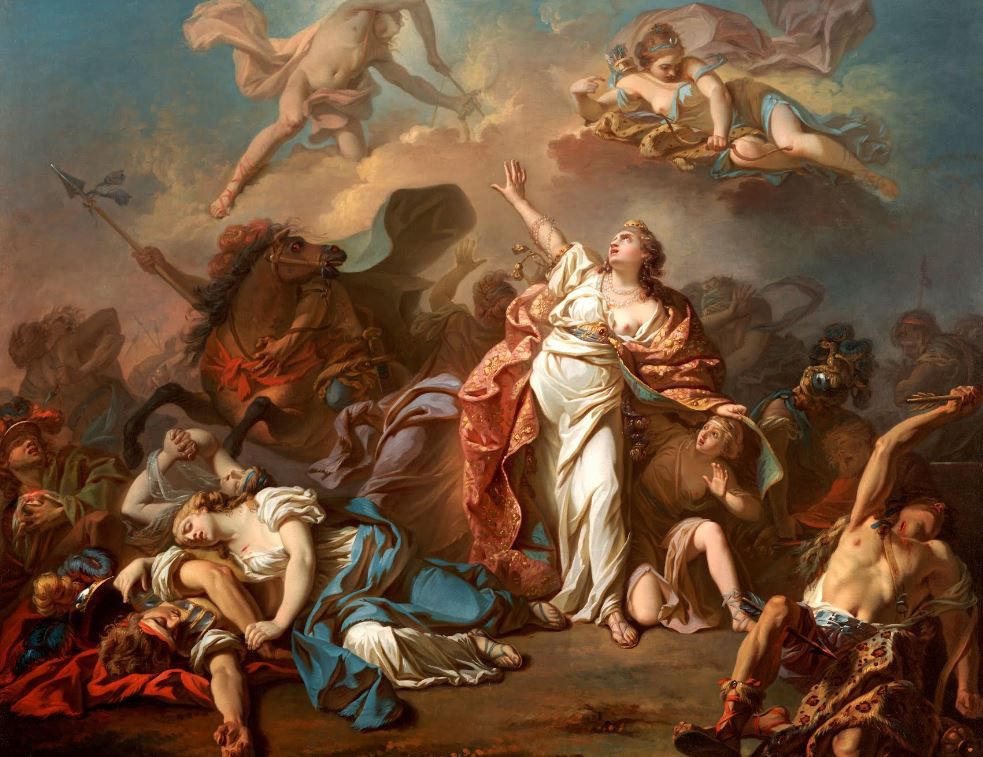 Картина Аполлон и Диана атакуют детей Ниобы (1772) (Apollo and Diana Attacking the Children of Niobe) Давид Жак-Луи