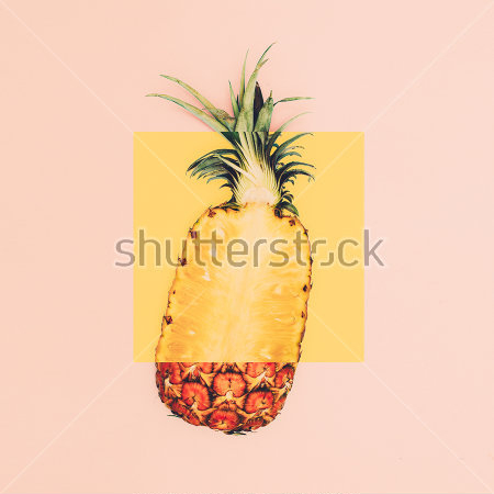 Картина маслом Коллаж с ананасом в квадрате 